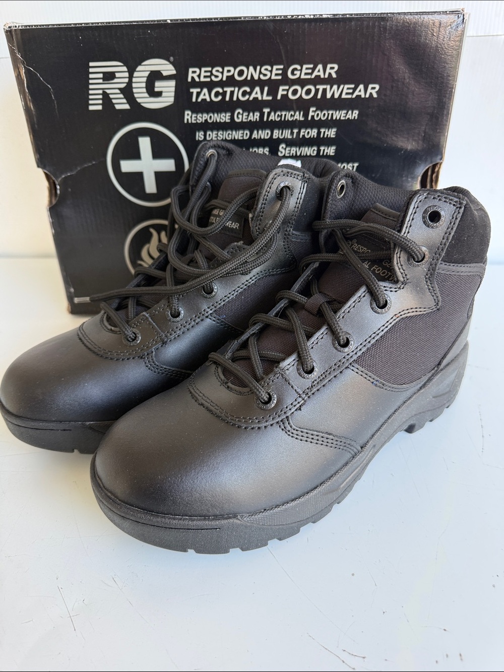 NEW RESPONSE GEAR RG 6" DELIVERY II TACTICAL BOOTS SIZE 9.5 EE WIDE BLACK